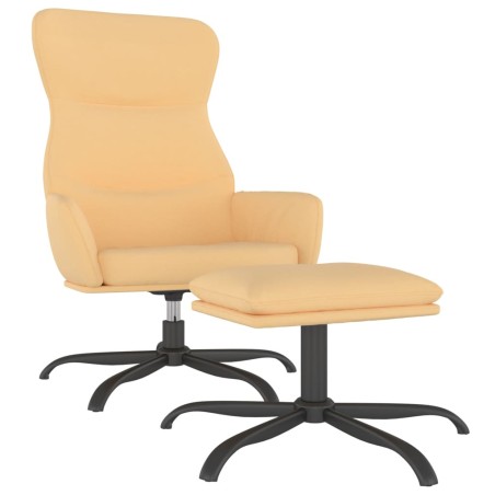 vidaXL Relaxsessel mit Hocker Creme Mikrofasergewebe