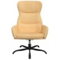 vidaXL Relaxsessel mit Hocker Creme Mikrofasergewebe vidaXL Relaxsessel mit Hocker Creme Mikrofasergewebe