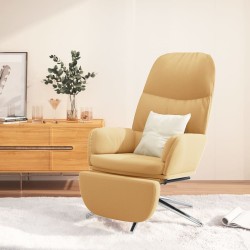 vidaXL Relaxsessel mit Fußstütze Cremeweiß Wildleder-Optik
