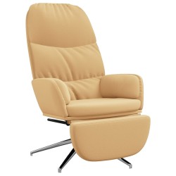vidaXL Relaxsessel mit Fußstütze Cremeweiß Wildleder-Optik