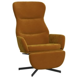 vidaXL Relaxsessel mit Fußstütze Braun Samt