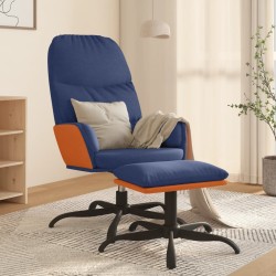 vidaXL Relaxsessel mit Hocker Blau Stoff