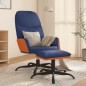 vidaXL Relaxsessel mit Hocker Blau Stoff vidaXL Relaxsessel mit Hocker Blau Stoff