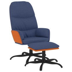 vidaXL Relaxsessel mit Hocker Blau Stoff