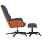 vidaXL Relaxsessel mit Hocker Blau Stoff vidaXL Relaxsessel mit Hocker Blau Stoff