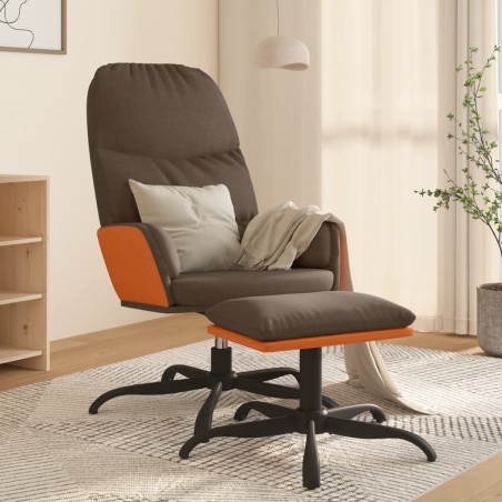 vidaXL Relaxsessel mit Hocker Braun Stoff