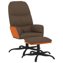 vidaXL Relaxsessel mit Hocker Braun Stoff