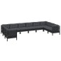 vidaXL 10-tlg. Garten-Lounge-Set mit Kissen Schwarz Kiefernholz vidaXL 10-tlg. Garten-Lounge-Set mit Kissen Schwarz Kiefernholz