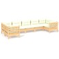vidaXL 7-tlg. Garten-Lounge-Set mit Creme Kissen Kiefernholz vidaXL 7-tlg. Garten-Lounge-Set mit Creme Kissen Kiefernholz