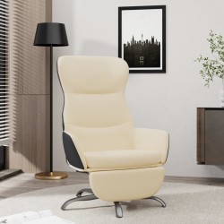 vidaXL Relaxsessel mit Fußstütze Creme Stoff