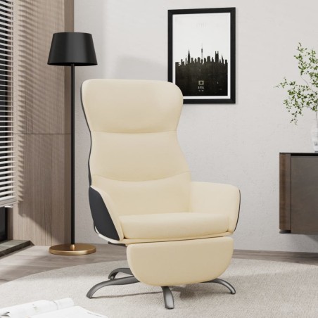 vidaXL Relaxsessel mit Fußstütze Creme Stoff