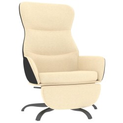 vidaXL Relaxsessel mit Fußstütze Creme Stoff