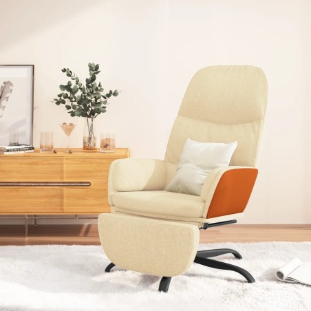 vidaXL Relaxsessel mit Fußstütze Creme Stoff