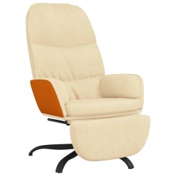 vidaXL Relaxsessel mit Fußstütze Creme Stoff