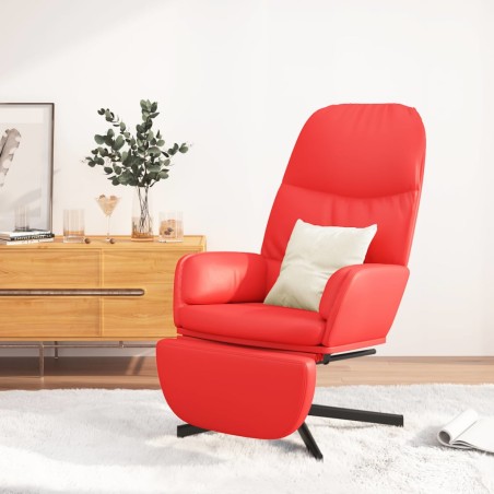 vidaXL Relaxsessel mit Fußstütze Rot Kunstleder