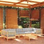 vidaXL 8-tlg. Garten-Lounge-Set mit Grauen Kissen Kiefernholz vidaXL 8-tlg. Garten-Lounge-Set mit Grauen Kissen Kiefernholz