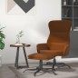 vidaXL Relaxsessel mit Hocker Braun Mikrofasergewebe vidaXL Relaxsessel mit Hocker Braun Mikrofasergewebe