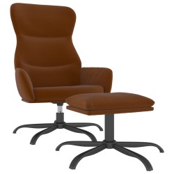 vidaXL Relaxsessel mit Hocker Braun Mikrofasergewebe