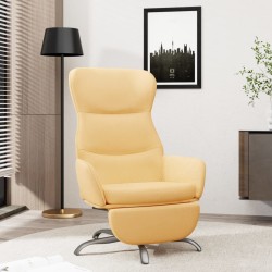 vidaXL Relaxsessel mit Fußstütze Creme Mikrofasergewebe