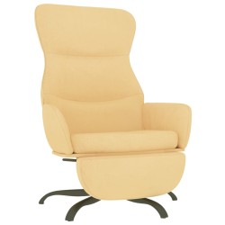 vidaXL Relaxsessel mit Fußstütze Creme Mikrofasergewebe