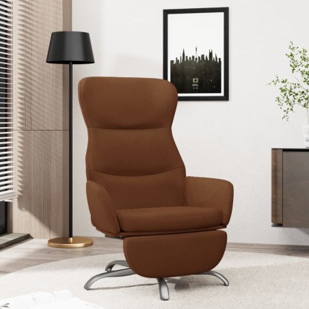 vidaXL Relaxsessel mit Fußstütze Braun Mikrofaser-Gewebe