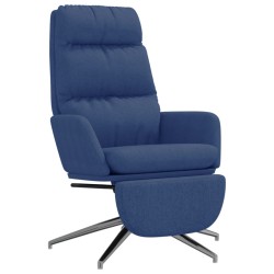 vidaXL Relaxsessel mit Fußstütze Blau Stoff