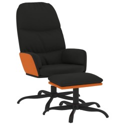 vidaXL Relaxsessel mit Hocker Schwarz Stoff