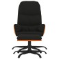vidaXL Relaxsessel mit Hocker Schwarz Stoff