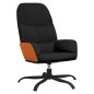 vidaXL Relaxsessel mit Hocker Schwarz Stoff