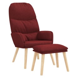 vidaXL Relaxsessel mit Hocker Weinrot Stoff