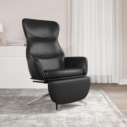 vidaXL Relaxsessel mit Fußstütze Glänzend Schwarz Kunstleder