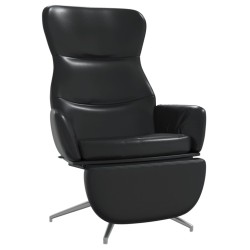 vidaXL Relaxsessel mit Fußstütze Glänzend Schwarz Kunstleder