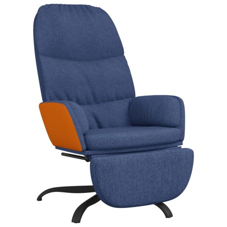 vidaXL Relaxsessel mit Fußstütze Blau Stoff