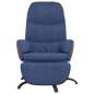 vidaXL Relaxsessel mit Fußstütze Blau Stoff vidaXL Relaxsessel mit Fußstütze Blau Stoff