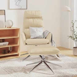 vidaXL Relaxsessel mit Hocker Creme Stoff