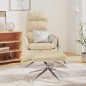 vidaXL Relaxsessel mit Hocker Creme Stoff vidaXL Relaxsessel mit Hocker Creme Stoff