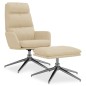vidaXL Relaxsessel mit Hocker Creme Stoff vidaXL Relaxsessel mit Hocker Creme Stoff
