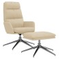 vidaXL Relaxsessel mit Hocker Creme Stoff vidaXL Relaxsessel mit Hocker Creme Stoff