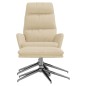 vidaXL Relaxsessel mit Hocker Creme Stoff vidaXL Relaxsessel mit Hocker Creme Stoff
