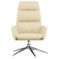 vidaXL Relaxsessel mit Hocker Creme Stoff vidaXL Relaxsessel mit Hocker Creme Stoff