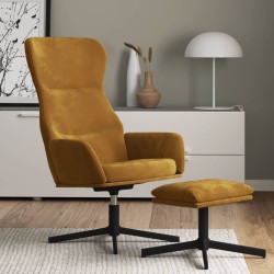 vidaXL Relaxsessel mit Hocker Braun Samt
