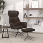 vidaXL Relaxsessel mit Hocker Glänzend Braun Kunstleder vidaXL Relaxsessel mit Hocker Glänzend Braun Kunstleder