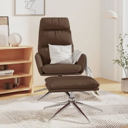 vidaXL Relaxsessel mit Hocker Braun Stoff