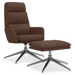 vidaXL Relaxsessel mit Hocker Braun Stoff