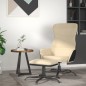 vidaXL Relaxsessel mit Hocker Creme Stoff vidaXL Relaxsessel mit Hocker Creme Stoff