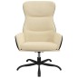 vidaXL Relaxsessel mit Hocker Creme Stoff vidaXL Relaxsessel mit Hocker Creme Stoff