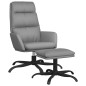 vidaXL Relaxsessel mit Hocker Grau Kunstleder vidaXL Relaxsessel mit Hocker Grau Kunstleder