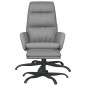 vidaXL Relaxsessel mit Hocker Grau Kunstleder vidaXL Relaxsessel mit Hocker Grau Kunstleder