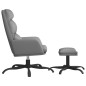 vidaXL Relaxsessel mit Hocker Grau Kunstleder vidaXL Relaxsessel mit Hocker Grau Kunstleder