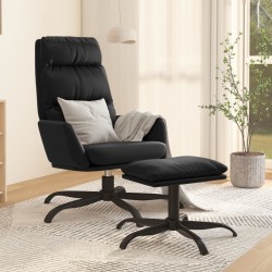 vidaXL Relaxsessel mit Hocker Schwarz Kunstleder